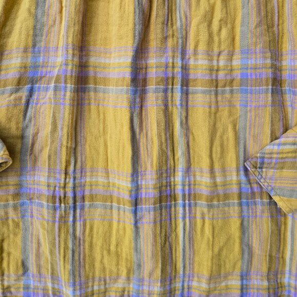Free People XS Multicolor Plaid Tunic Shirt Flannel Flowy Boho - Picture 6 of 6